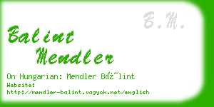 balint mendler business card